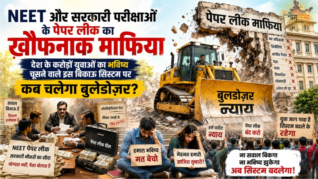 NEET और सरकारी परीक्षाओं के पेपर लीक का खौफनाक माफिया, देश के करोड़ों युवाओं का भविष्य चूसने वाले इस बिकाऊ सिस्टम पर कब चलेगा बुलडोज़र
