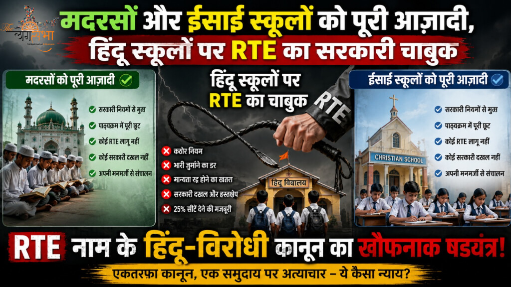 मदरसों और ईसाई स्कूलों को पूरी आज़ादी, हिंदू स्कूलों पर RTE का सरकारी चाबुक, RTE नाम के हिंदू-विरोधी कानून का खौफनाक षड्यंत्र