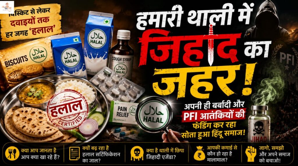 हमारी थाली में जिहाद का जहर, बिस्किट से लेकर दवाइयों पर भी 'हलाल' का ठप्पा, अपनी ही बर्बादी और PFI आतंकियों की फंडिंग कर रहा सोता हुआ हिंदू समाज