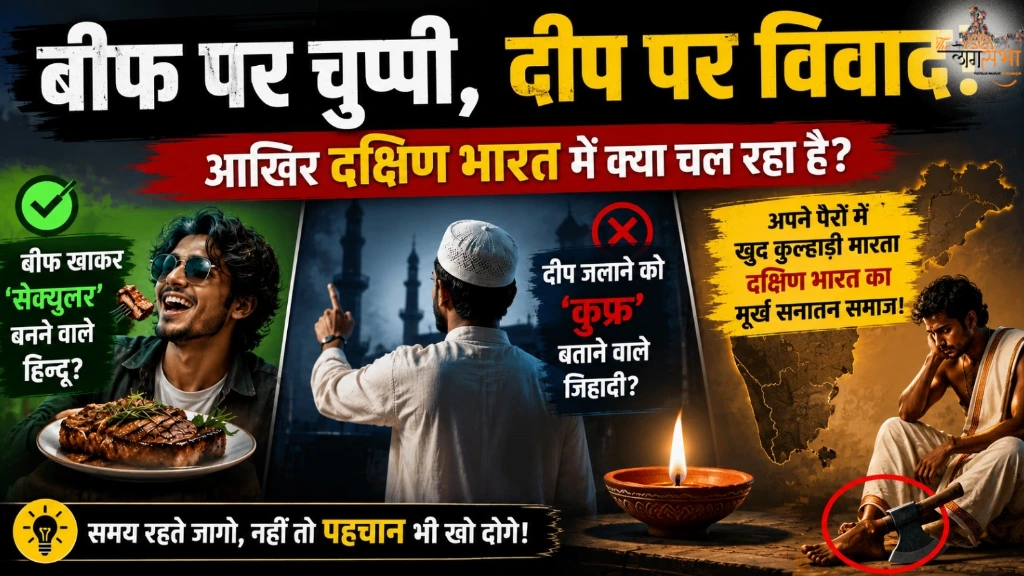 बीफ खाकर 'सेक्युलर' बनने वाले हिन्दू, वहीं दीप जलाने को 'कुफ्र' बताने वाले जिहादी, अपने पैरों में खुद कुल्हाड़ी मारता हुआ दक्षिण भारत का मूर्ख सनातन समाज