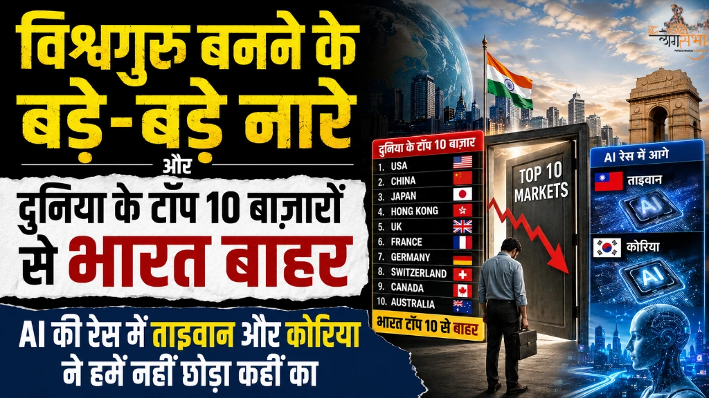 विश्वगुरु बनने के बड़े-बड़े नारे और दुनिया के टॉप 10 बाज़ारों से भारत बाहर, AI की रेस में ताइवान और कोरिया ने हमें नहीं छोड़ा कहीं का