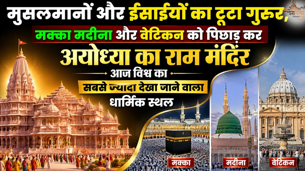 मुसलमानों और ईसाईयों का टूटा गुरूर, मक्का मदीना और वेटिकन को पिछाड़ कर अयोध्या का राम मंदिर आज विश्व का सबसे ज्यादा देखा जाने वाला धार्मिक स्थल