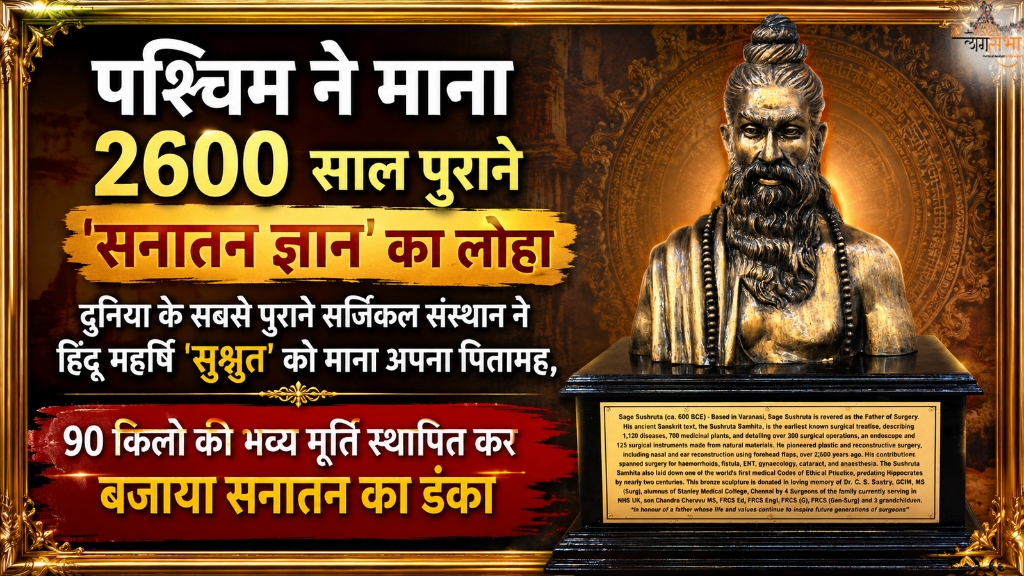 पश्चिम ने माना 2600 साल पुराने 'सनातन ज्ञान' का लोहा, दुनिया के सबसे पुराने सर्जिकल संस्थान ने हिंदू महर्षि 'सुश्रुत' को माना अपना पितामह, 90 किलो की भव्य मूर्ति स्थापित कर बजाया सनातन का डंका