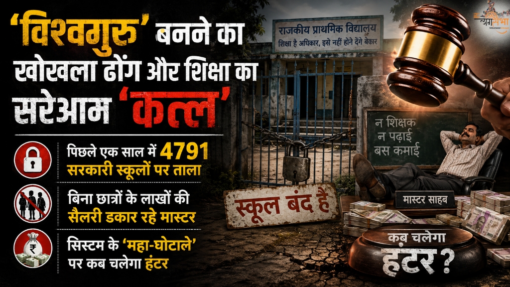 'विश्वगुरु' बनने का खोखला ढोंग और शिक्षा का सरेआम 'कत्ल', पिछले एक साल में 4791 सरकारी स्कूलों पर ताला, बिना छात्रों के लाखों की सैलरी डकार रहे मास्टर, सिस्टम के 'महा-घोटाले' पर कब चलेगा हंटर