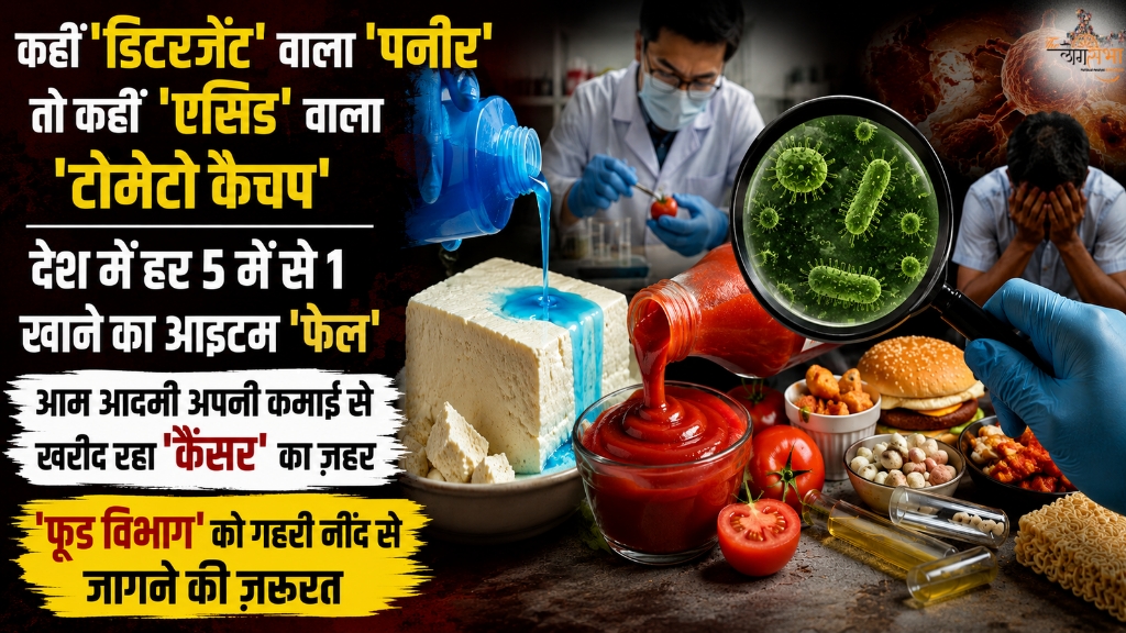 कहीं 'डिटरजेंट' वाला 'पनीर' तो कहीं 'एसिड' वाला 'टोमेटो कैचप', देश में हर 5 में से 1 खाने का आइटम 'फेल', आम आदमी अपनी कमाई से खरीद रहा 'कैंसर' का ज़हर, 'फूड विभाग' को गहरी नींद से जागने की ज़रूरत