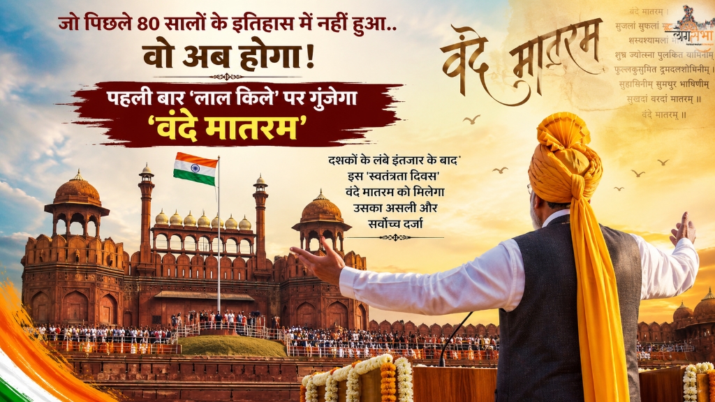 जो पिछले 80 सालों के इतिहास में नहीं हुआ.. वो अब होगा! पहली बार 'लाल किले' पर गूंजेगा 'वंदे मातरम', दशकों के लंबे इंतजार के बाद इस 'स्वतंत्रता दिवस' वंदे मातरम को मिलेगा उसका असली और सर्वोच्च दर्जा